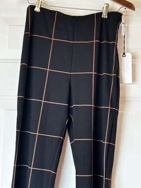 Leith Ponte Knit Black & Tan Pant *Size S